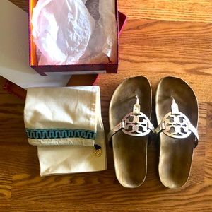 Tory Burch Miller Cloud Goat Leather Sandal.